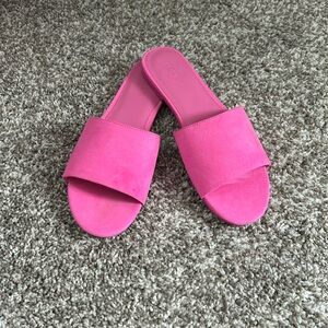 JCrew Factory Microfiber Slide Sandals